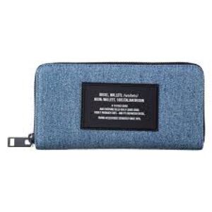 DIESEL Denim & Leather Envelope Zip Wallet/ Clutch Bag Y2K